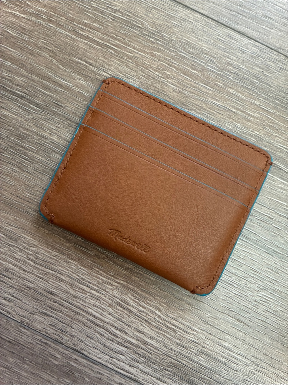 NWOT Madewell Leather Curved Card Case - Golden Tan - Picture 2 of 8